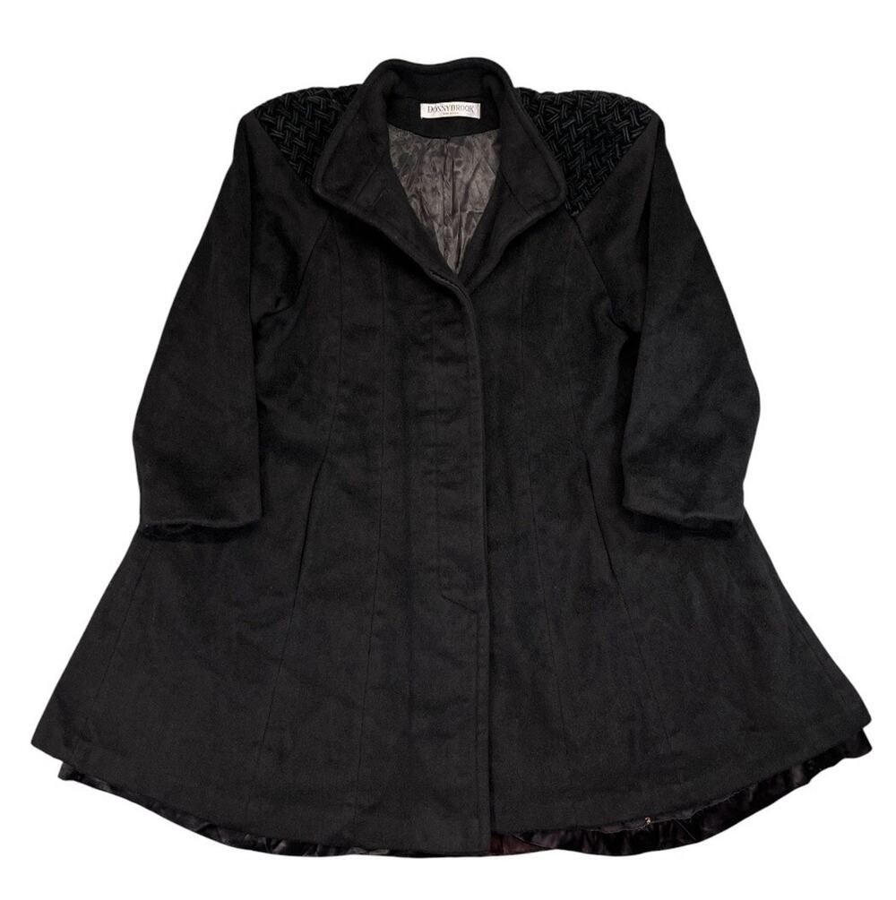 Donnybrook Women’s Heavy Wool Dress Pea Coat USA Made Vintage Hockanum Fabric XL